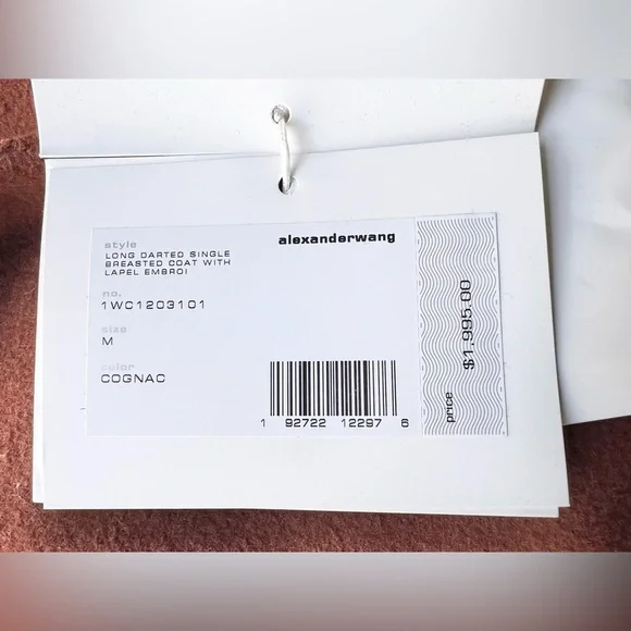 NWT Alexander Wang Long Darted Single Breasted Wool BlendCoat Sz M Hailey Bieber - Picture 7 of 11